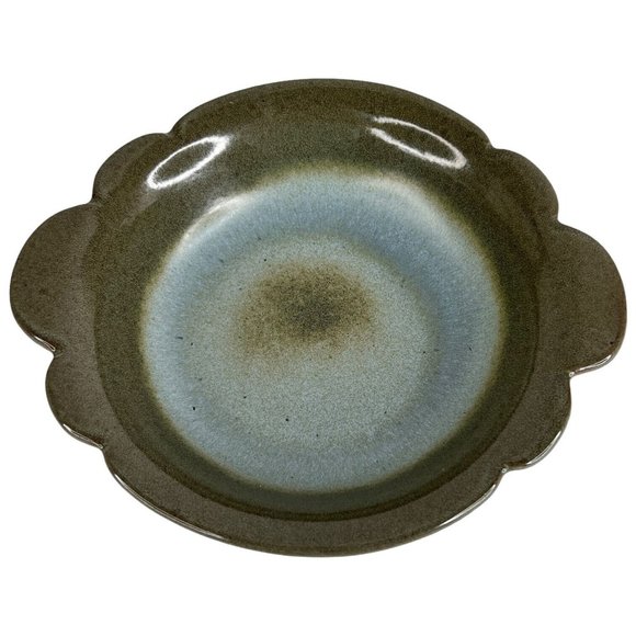 Frankoma Plainsman Green Cereal Bowl Prairie Scalloped Edge Vintage Blue 30B - Picture 1 of 10